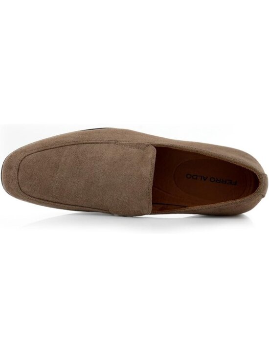 ?Men\'s Cognac Suede Slip-On Comfortable Round Toe Non Slip Fashion Loafers main image 4
